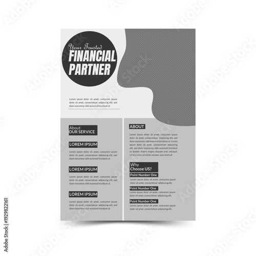 Professional Corporate Flyer Template with Polygon Graphic Elements and Modern Layout.