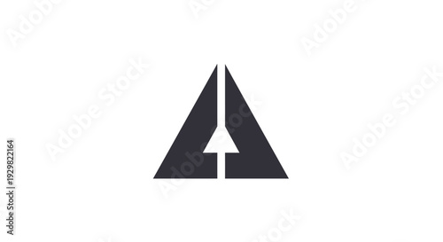 Black Triangle with White Arrow Inside.