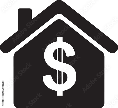 House with dollar sign icon representing real estate or financial concept