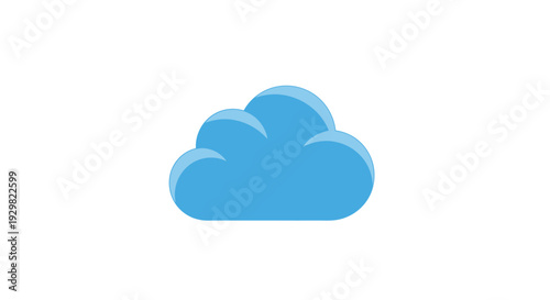 Blue Cloud Icon Simple Design Element.