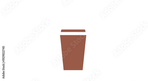 Brown Coffee Cup with Red Lid.