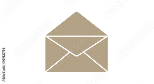 Brown Envelope with White Lines and Flap.