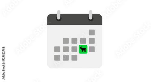 Calendar with highlighted date icon illustration.