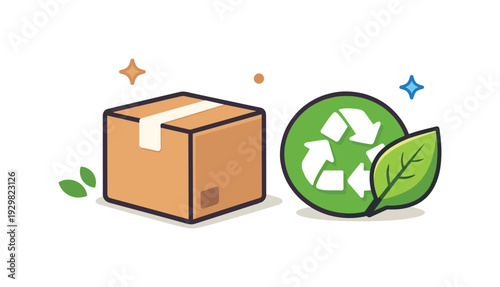 Sustainable packaging solution reducing waste and promoting eco-conscious consumer choices in retail environments, a simple cardboard box placed