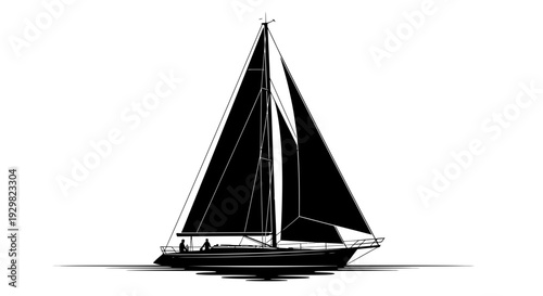 Sailing yacht on calm waters