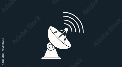 satellite dish antenna with signal waves