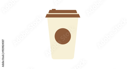 Disposable Coffee Cup with Brown Lid.