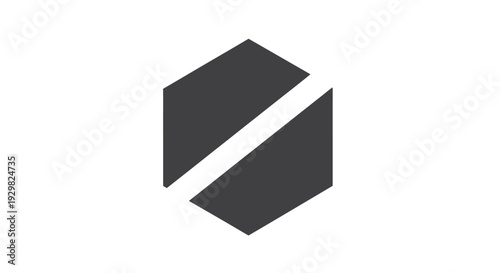 Geometric Shape with Diagonal Line Design.