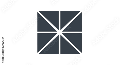 Geometric Shape with White Lines and Dark Gray.