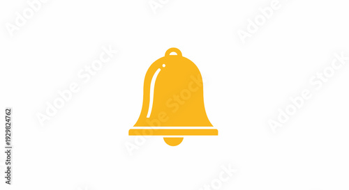 Golden Bell Icon Symbol Notification Alert.