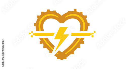 Golden Heart with Lightning Bolt Gear.