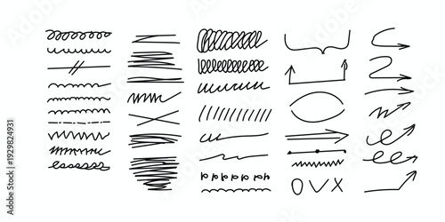 Collection of handwritten signature styles and symbols