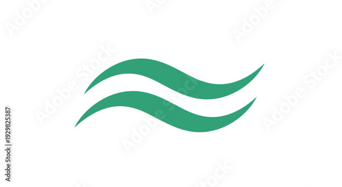 Green Wavy Lines Logo Graphic Design Element.