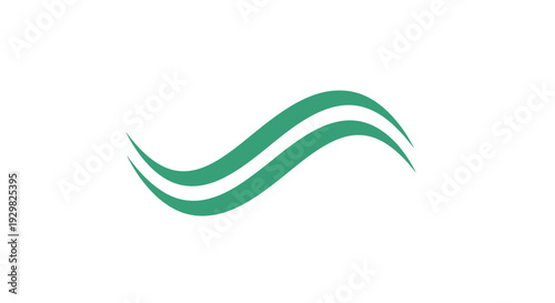 Green Wavy Lines Abstract Design Element.