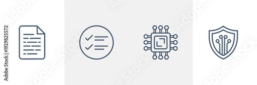 AI transparency and governance icon sheet – Ideal for ethics reports or corporate policy materials.