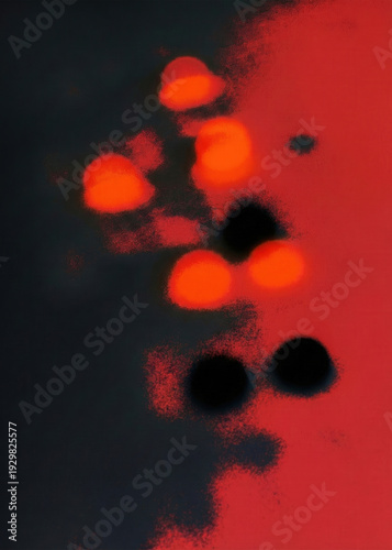 Blurred Red and Orange Abstract Glowing Bokeh Lights Background