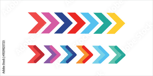 colorful arrow. dynamic moving arrow representing speed, acceleration