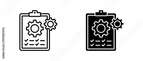 Workflow Management icon set with style outline and solid. vector simple elements for design and presentation.