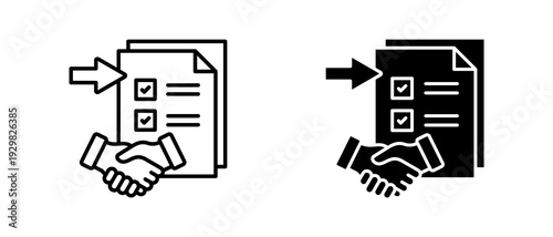 Task Delegation icon set with style outline and solid. vector simple elements for design and presentation.