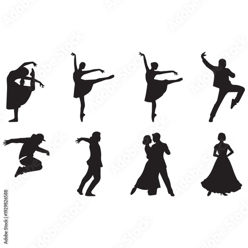 Elegant dancers in dynamic poses for artistic projects and presentations