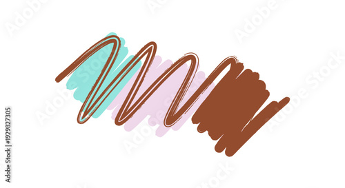 Makeup Brush Strokes with Colorful Cosmetics.