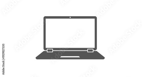 Laptop Computer with Blank Screen Illustration.