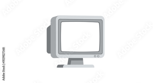 Old CRT Television Set with Remote Control.