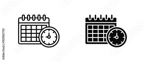 Work Shift Schedule icon set with style outline and solid. vector simple elements for design and presentation.