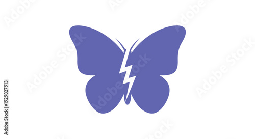 Purple Butterfly with Broken Wings Illustration.