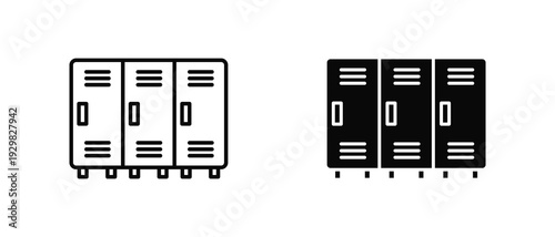 Locker Room icon set with style outline and solid. vector simple elements for design and presentation.