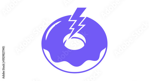 Purple Donut with Lightning Bolt Emblem.