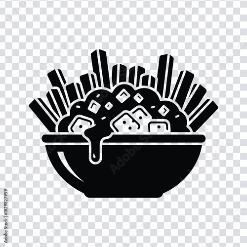 Black and white illustration of a bowl of ramen noodles with chopsticks