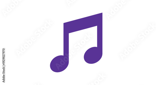 Purple Music Note Symbol Isolated White.