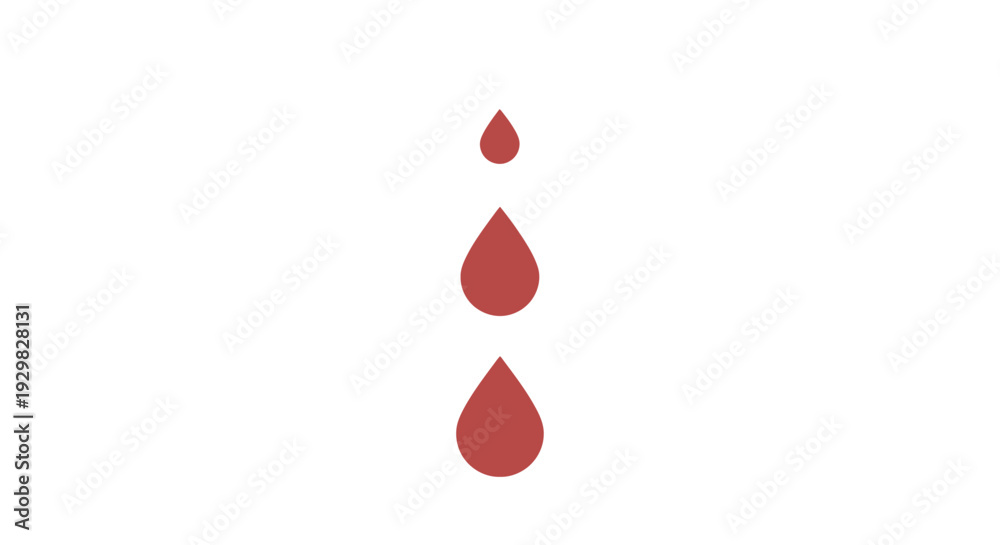 Fototapeta premium Red Liquid Drops on White Background.