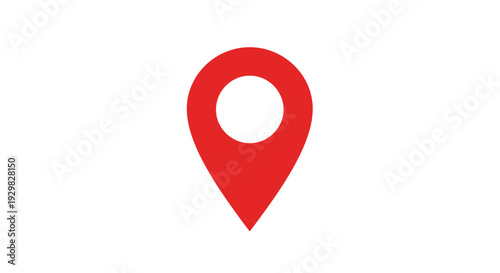 Red Location Pin Icon Symbol.