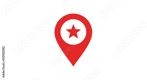 Red Map Pin with Star Icon.