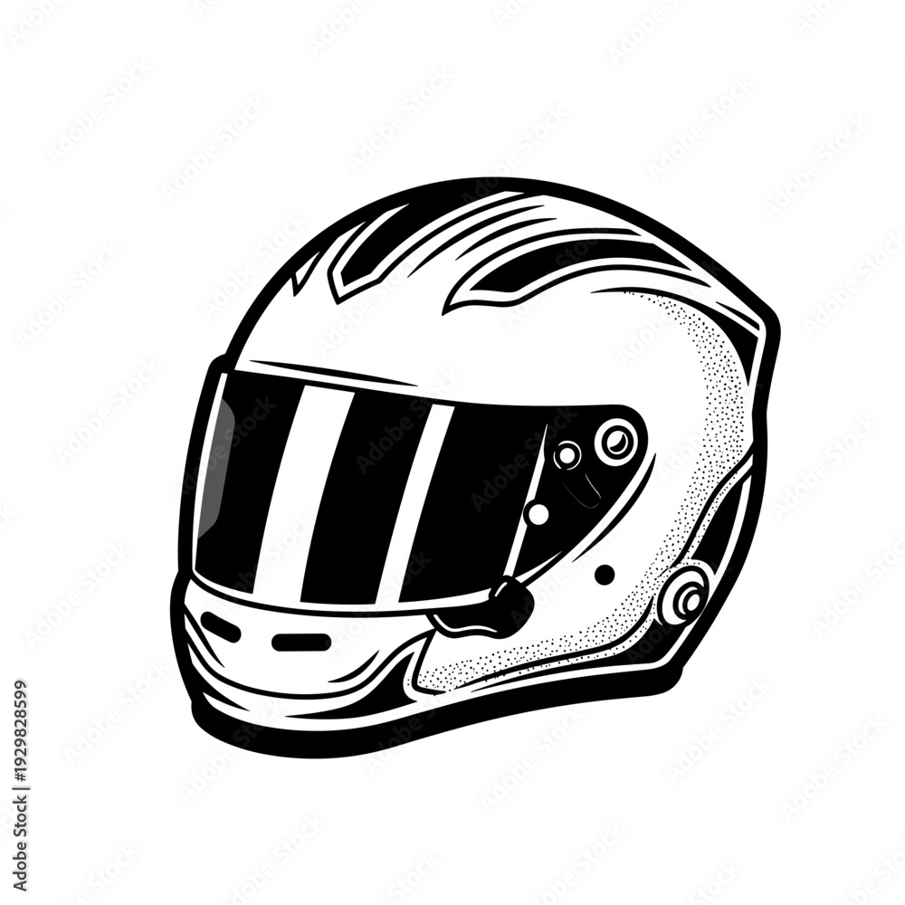 Fototapeta premium Racing Helmet Vector Illustration.