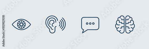 Multimodal learning vector icon set - Great for education tech.