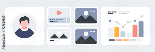 AI personalization and user profile icon collection – Suitable for machine learning presentations, app interfaces, or digital marketing.