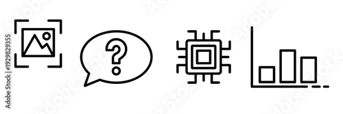 Visual question answering vector icons – Great for software design.