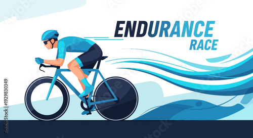 Cyclist Participating In An Endurance Race Depicted In A Modern And Dynamic Style