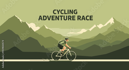 Cyclist Races Through Mountains Depicting A Dynamic Cycling Adventure Challenge