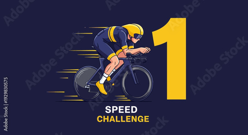 Cyclist Races Towards Victory In A Dynamic Illustration Depicting Speed And Competition