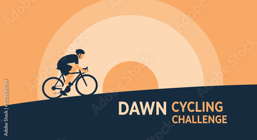 Cyclist Silhouetted Against a Sunset Depicting the Dawn Cycling Challenge
