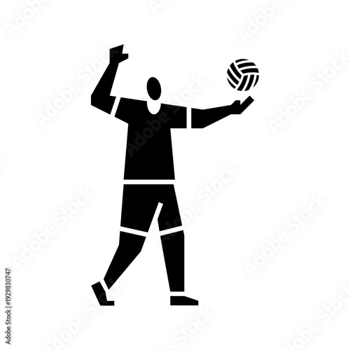 Volleyball serve glyph icon. Volleyball illustration.