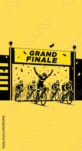 Cyclists Celebrate Victory at Grand Finale, Highlighting Sport, Competition, and Achievement