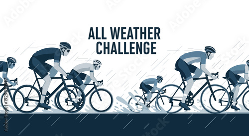 Cyclists Compete In The Harsh Weather Conditions With Challenging Road Cycling Race