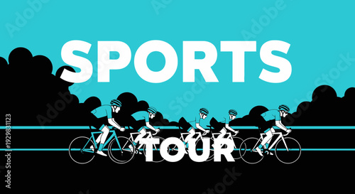 Cyclists Competing in Bicycle Race, Demonstrating Sporting Achievement and Athletic Prowess