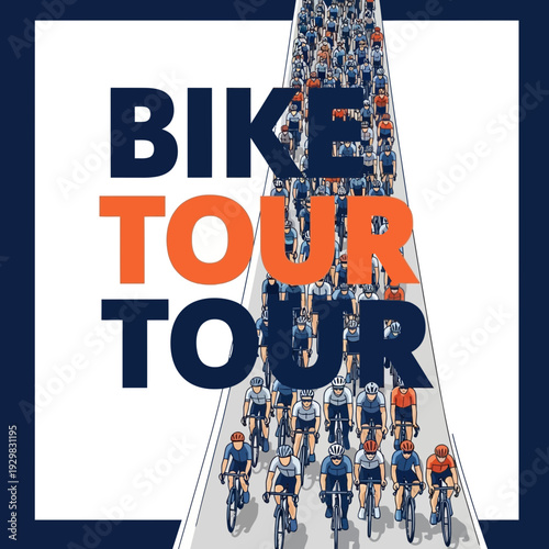 Cyclists In A Peloton Embark On A Grand Adventure, Illustrating A Bike Tour Concept Perfectly