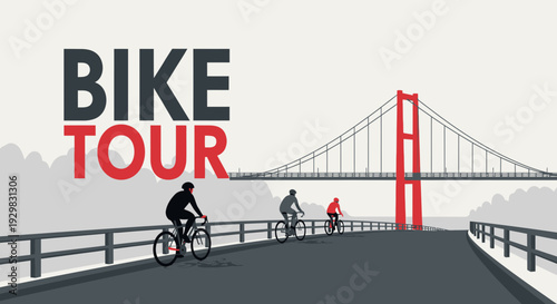 Cyclists Exploring a Historic Bridge During a Scenic Bike Tour in a Remarkable Landscape